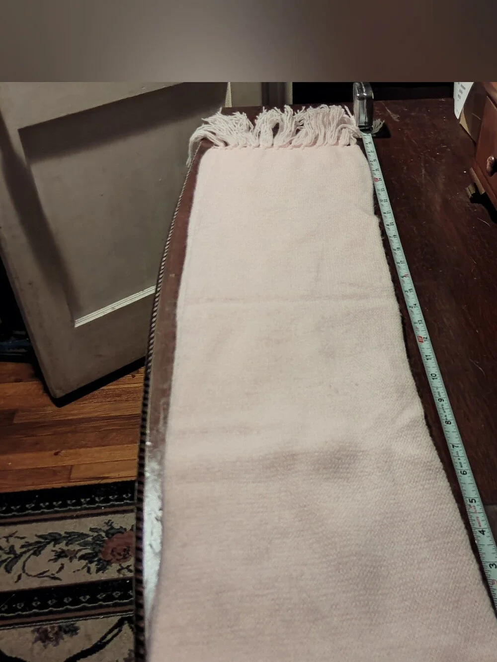 Light Pink Knit Fringe Scarf - Soft Everyday Wrap